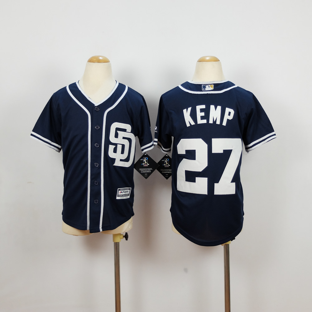 Youth San Diego Padres #27 Kemp Blue MLB Jerseys->youth mlb jersey->Youth Jersey
